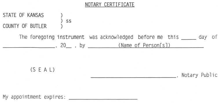 A close-up of a notary certificate